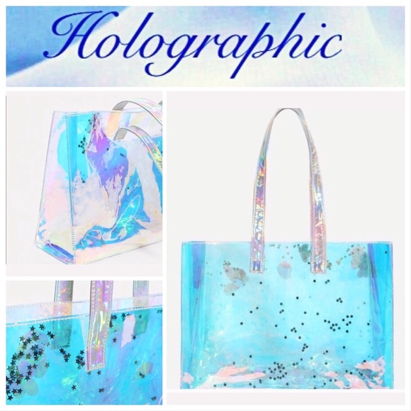 Tote Bag-Holographic Stars - Picture 2 of 10